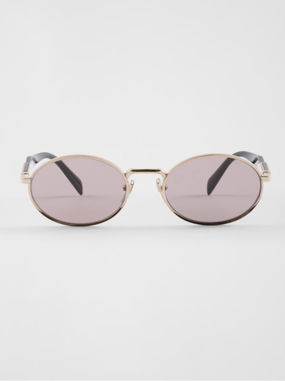 Prada Gold Oval Sunglasses with Pink Lenses